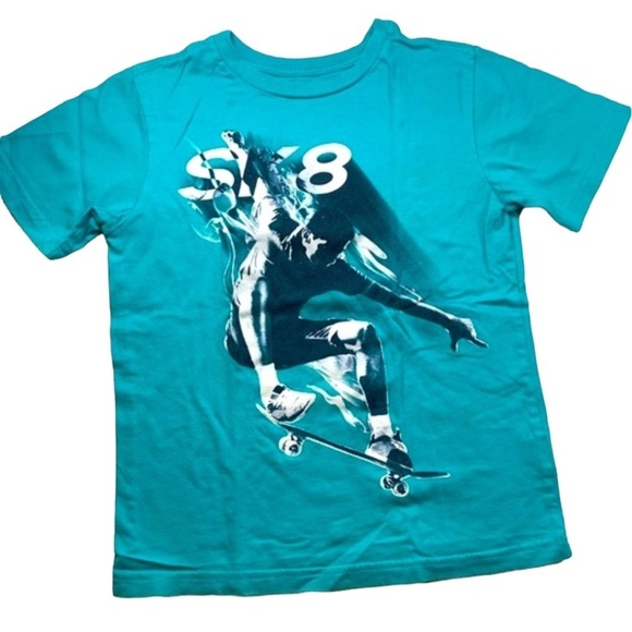 Children’s Place | Teal Graphic Skateboard Short Sleeve - Picture 1 of 5